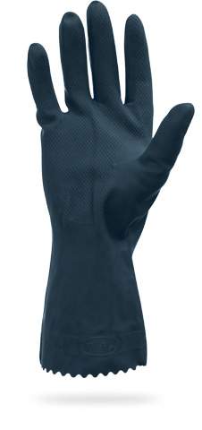 #GRFB-SIZE-1S Supply Source Safety Zone® Black Neoprene Latex Blend Flock Lined Gloves