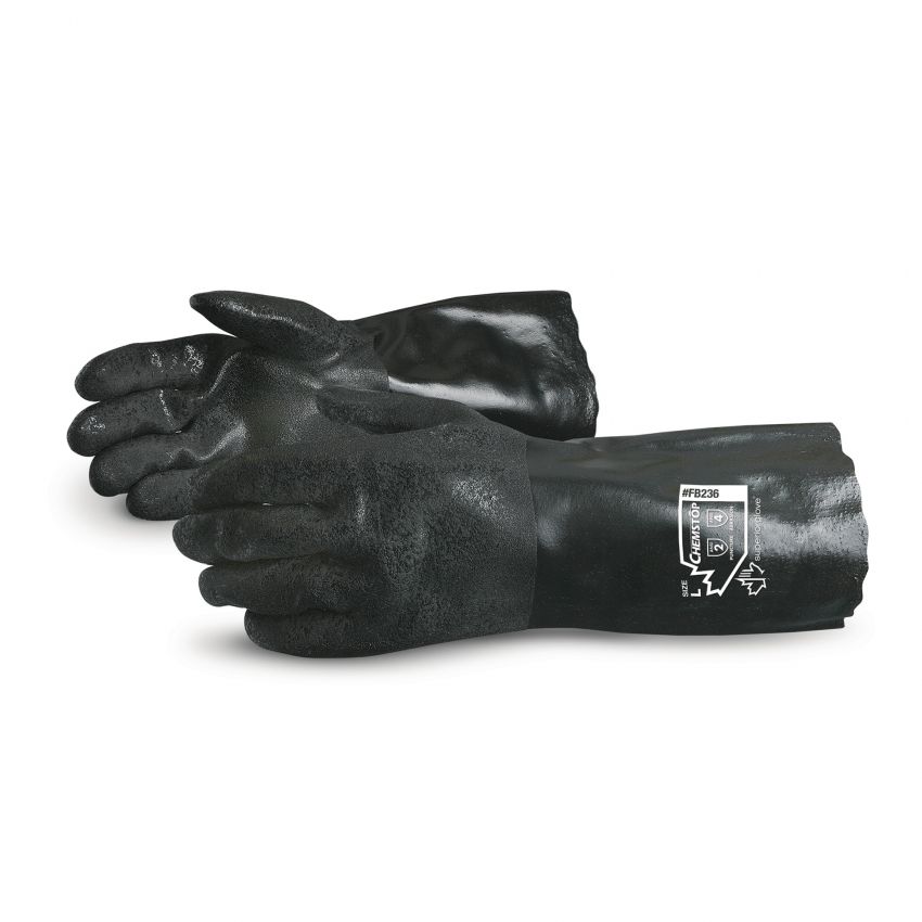 #FB236 Superior Glove® Chemstop™ Double-Dipped PVC Gloves w/ 14-in Gauntlet Cuffs