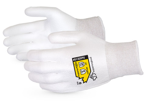 S13SXPU Superior Glove® Superior Touch® 13-gauge Knit Cleanroom Gloves w/ Dyneema® Polyurethane Palms