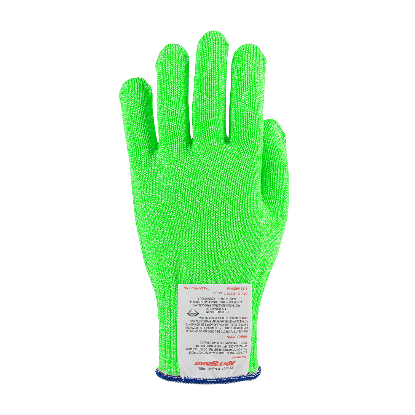 #22-760BG PIP® Bright Green Kut-Gard® Dyneema® Blended Cut Level A7 Antimicrobial Glove - Medium Weight