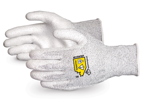 S13TAPUCF Superior Glove® TenActiv™ ESD Carbon Cut Resistant Work Glove with Polyurethane Palms