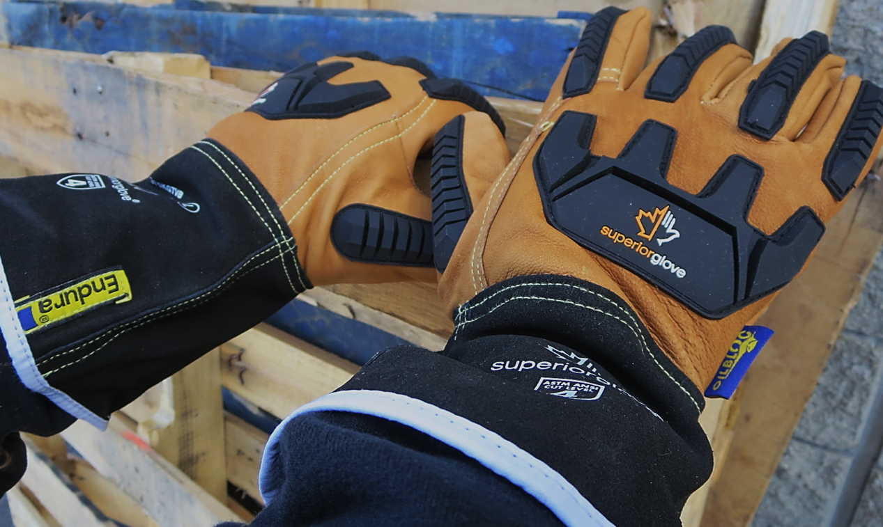 #375KGTVB Superior Glove® Endura® Oilbloc Winter Anti-Impact Kevlar®-Lined Goatskin Driver Cut Gloves