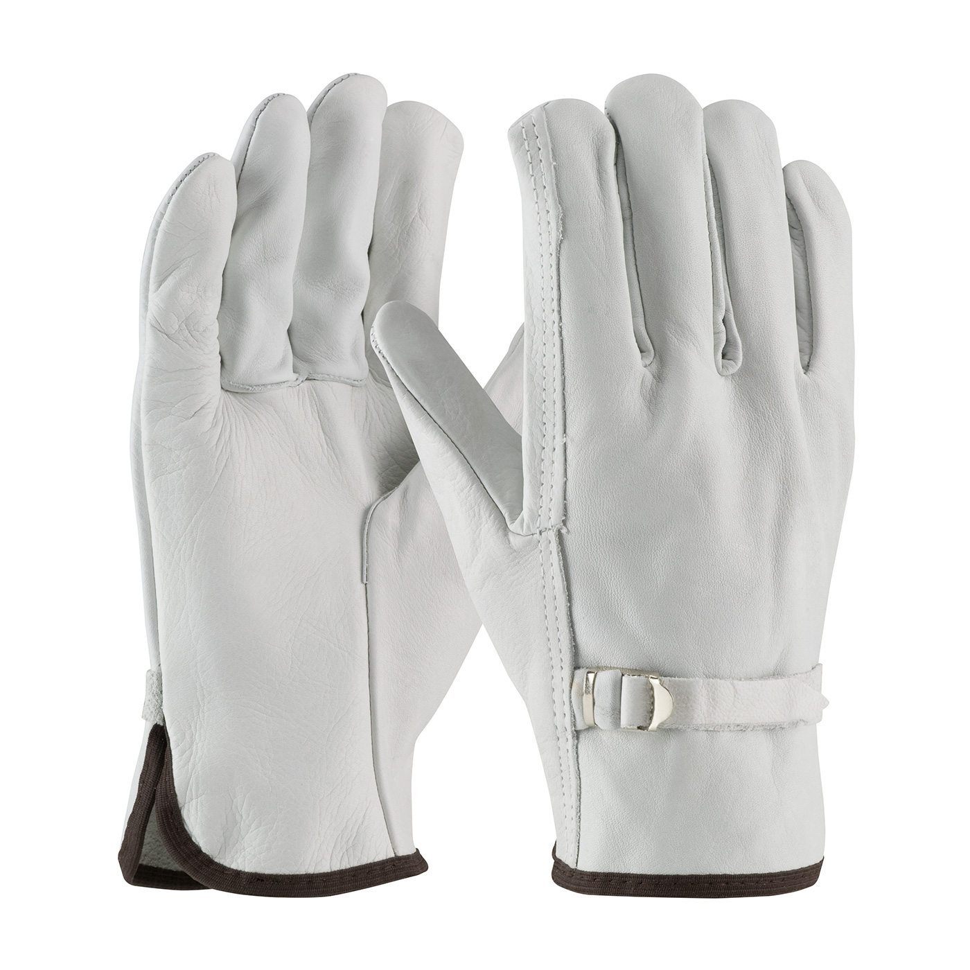 68-153 PIP® Regular-Grade Top Grain Cowhide Leather Drivers Glove w/ Straight Thumb and Pull Strap