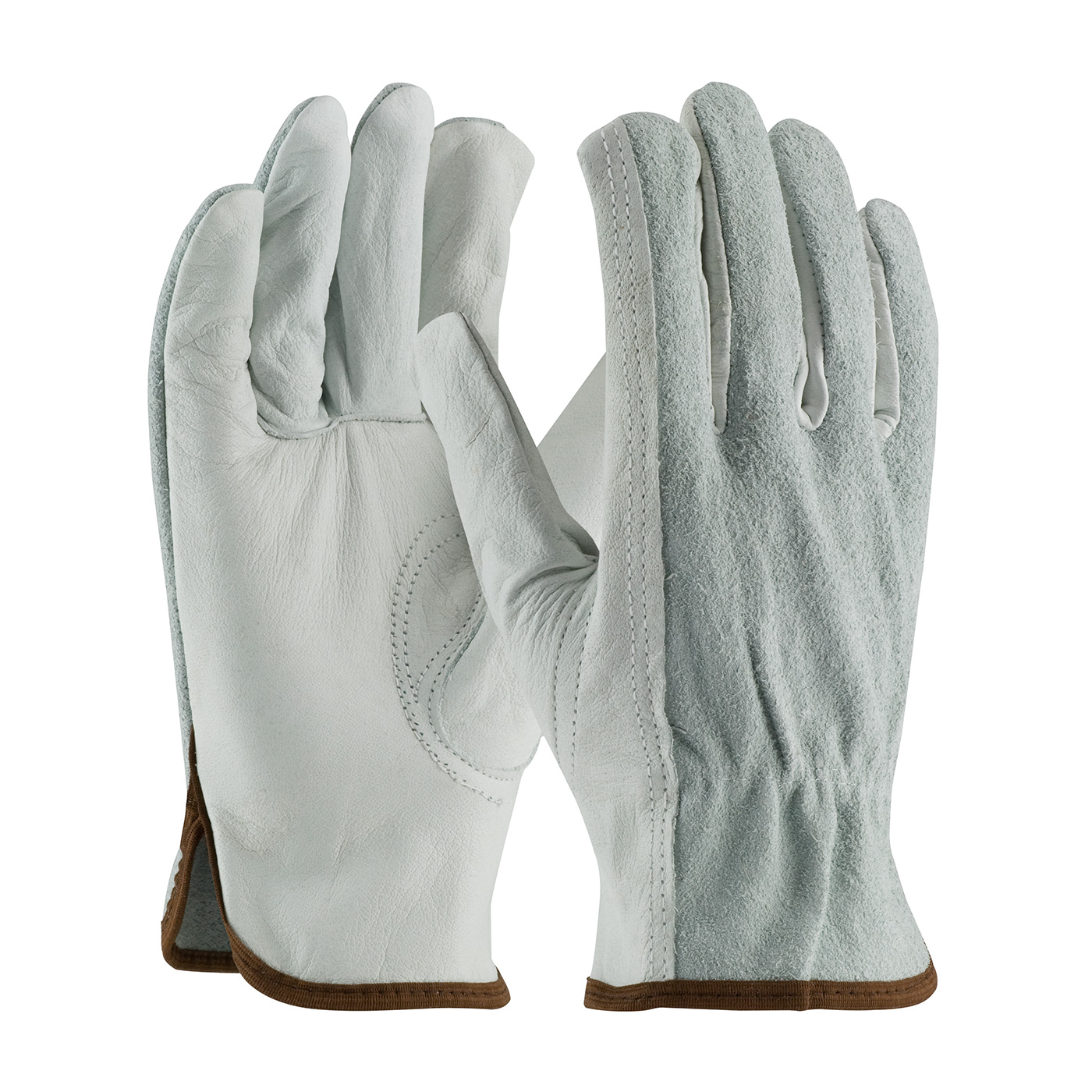 68-161SB PIP®  Regualr-Grade Top Grain Split-Back Cowhide Leather Drivers Glove w/ Keystone Thumb 