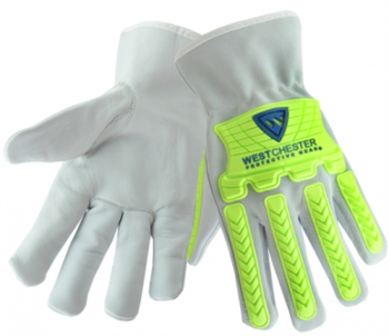 997KBC PIP® Top Grain Split-Back Anti-Impact Cotton-Lined Cowhide Leather Drivers Glove w/ Keystone Thumb 