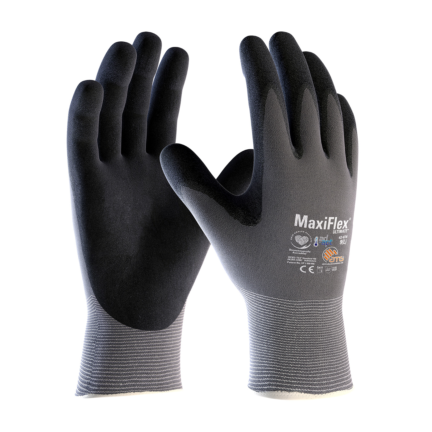 PIP® MaxiFlex® Ultimate™  AD-APT® 
Seamless Knit Nylon / Lycra Glove with Nitrile Coated MicroFoam Grip on fingertips and palm