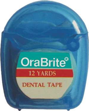 OraLine® OraBrite 12 Yard Waxed Dental Tape #ORA30148