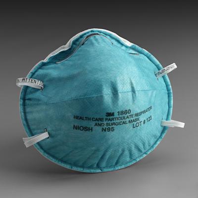 3M™ 1860 N95 Healtcare Particulate Respirators & Surgical Masks