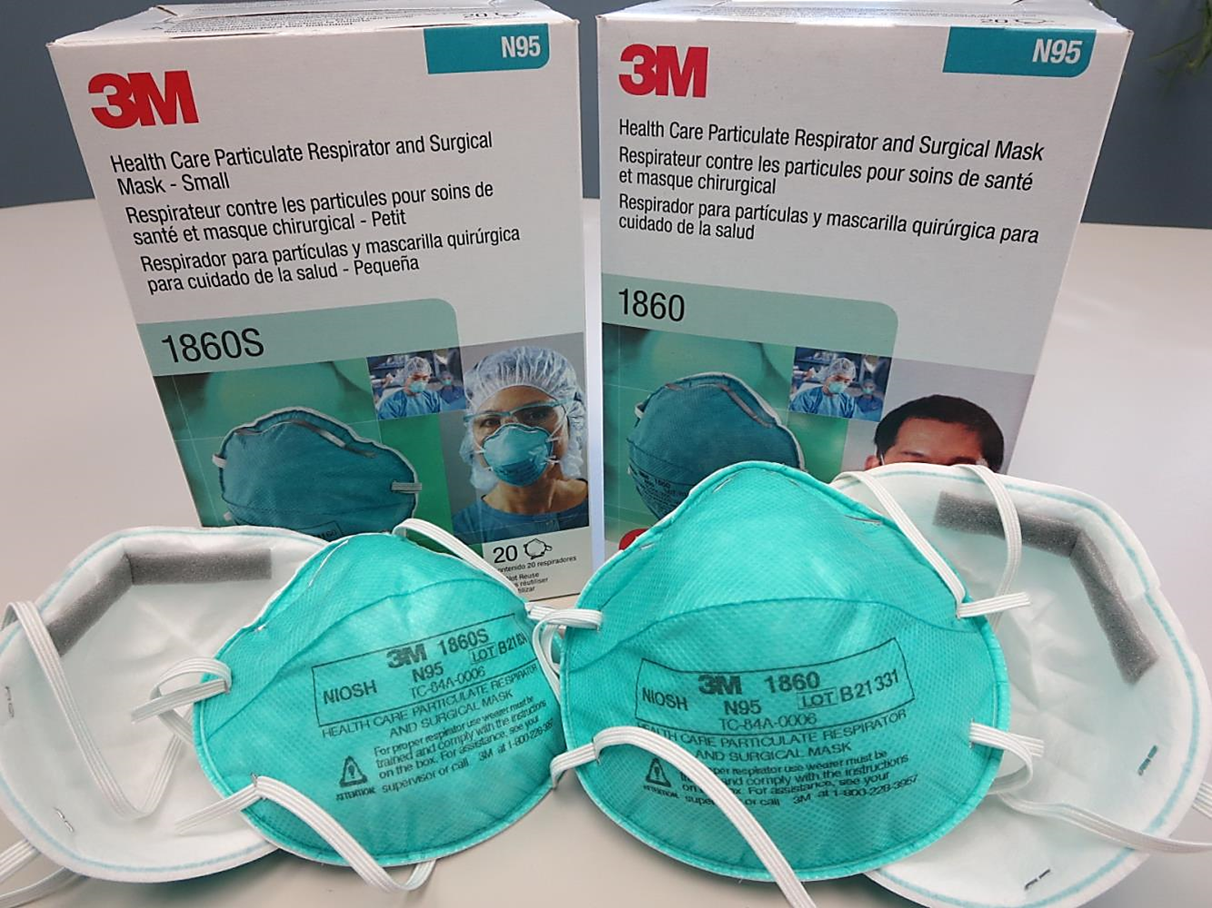 3M™ 1860 N95 Healthcare Particulate Respirators & Surgical Masks
