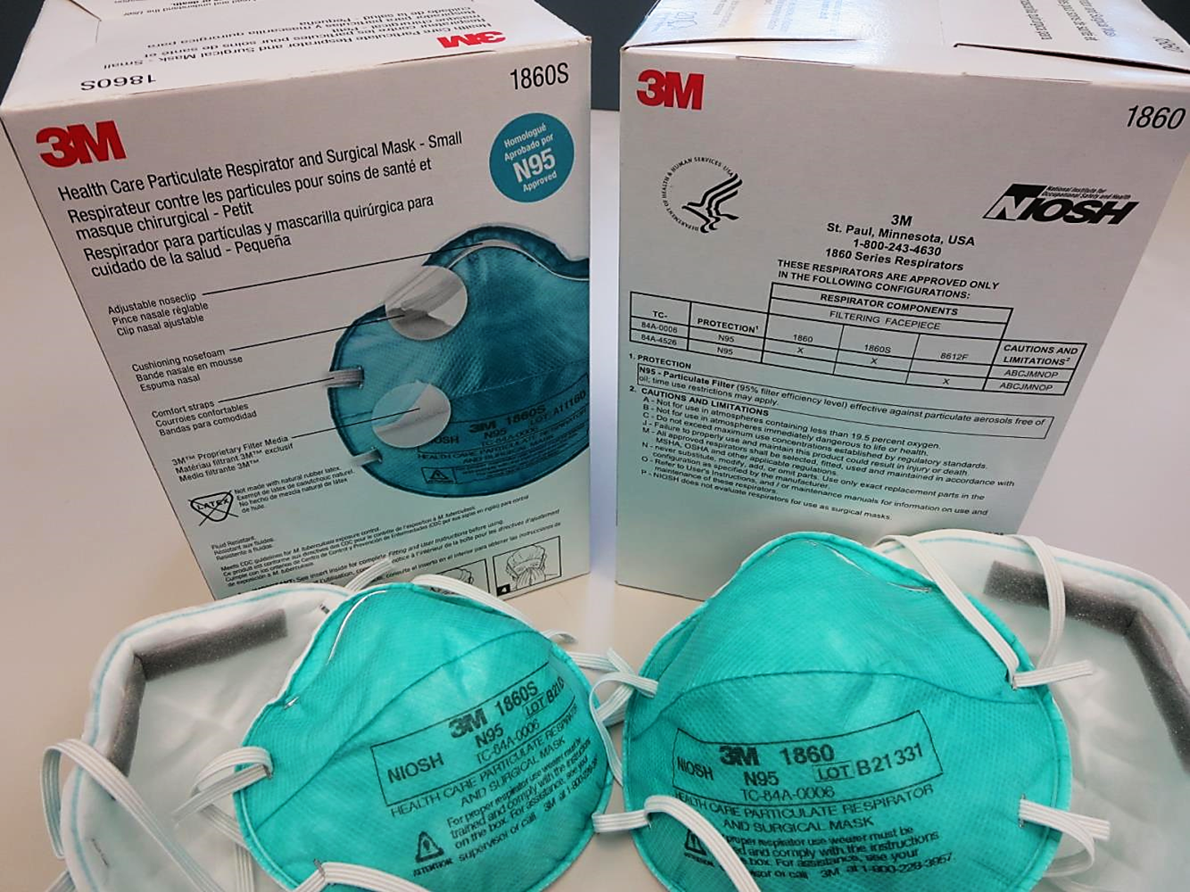 3M™ N95 Healthcare Particulate Respirators and Surgical Masks, 1860 Series