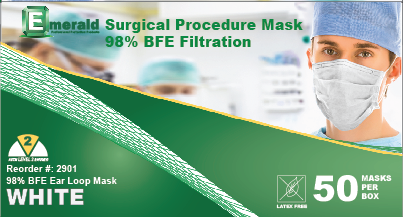  Emerald Level 2 Procedure Masks (Variety of Colors) - (50ct) 