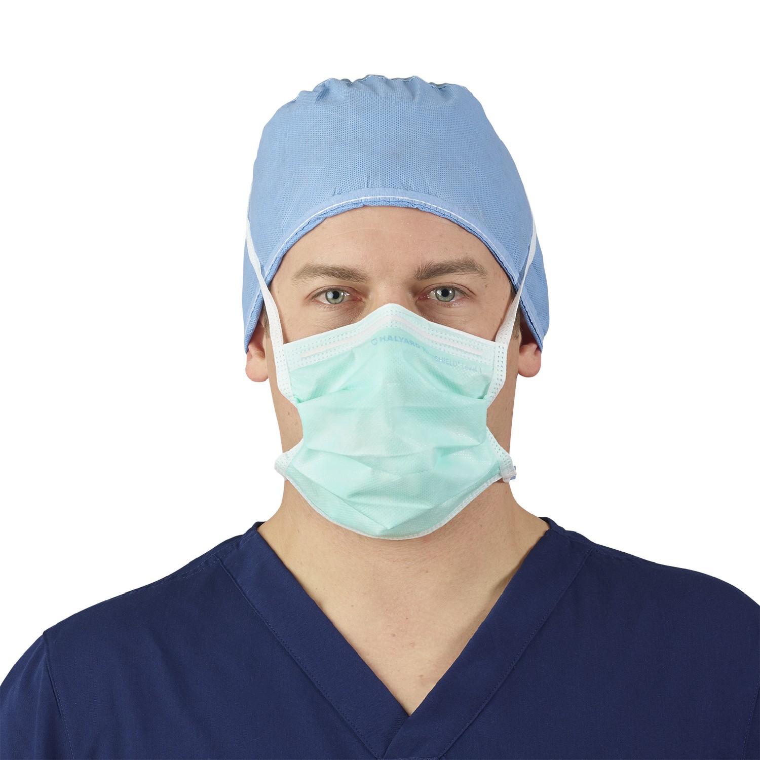 39125 ASTM F2100-11 Level 1 Halyard® Fluidshield® So-Soft® Surgical Masks with Smart Adhesive