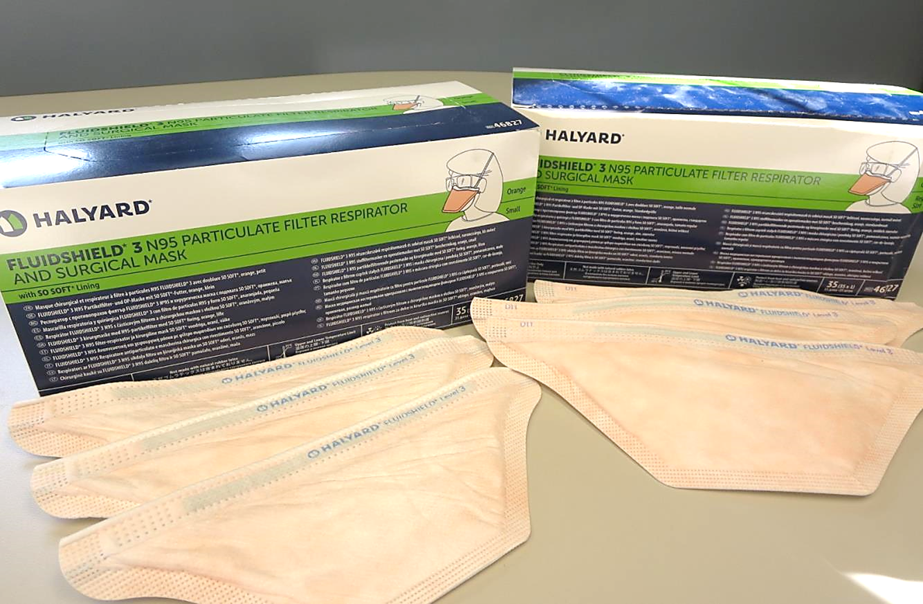 Halyard® FluidShield 3 N95 Respirator Surgical Masks in Regular and Small sizes
