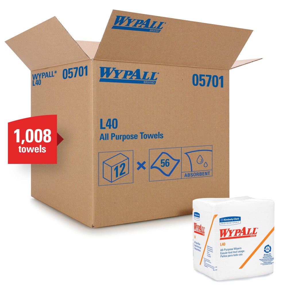  Kimberly Clark® Professional Wypall® 05701 L40 Disposable Cleaning and Drying Wipers