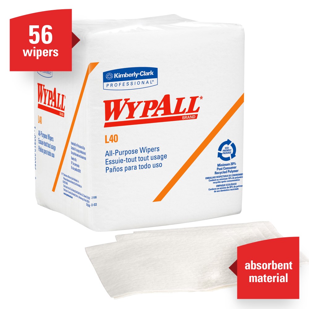  Kimberly Clark® Professional Wypall® 05701 L40 Disposable Cleaning and Drying Wipers