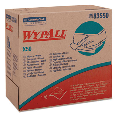 Kimberly Clark® Professional 83550 Wypall® X50 Disposable Wipers, Pop-Up Box