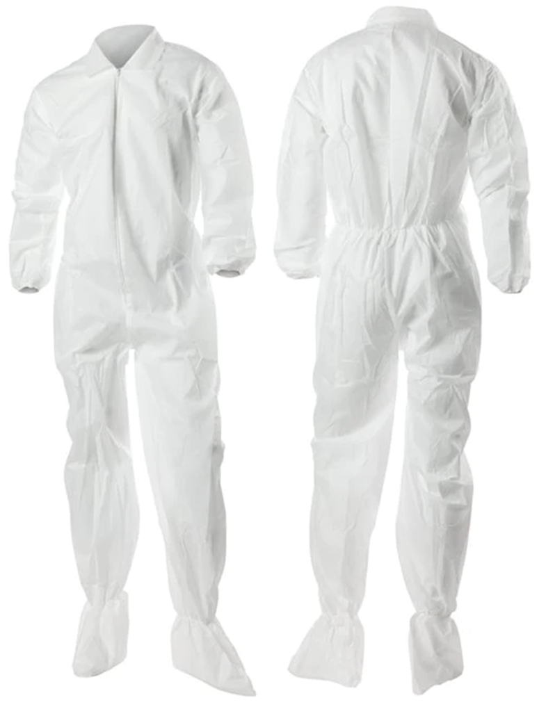 CV-74832 Alpha Protech® AlphaGuard®  Coveralls with attached AquaTrak boots (white)