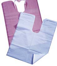 Tidi® Chainless Dental Patient Bibs 917676- Mauve 917673- Blue