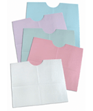 Tidi® Ultimate® 3-Ply/Poly Contour Neck Dental Patient Bibs- 18` x 22` : Blue 917903, White 917901, Mauve 917906, Lavender 917909