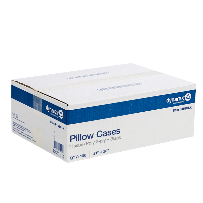 8161BLK Dynarex® Disposable Pillow Cases, Black - sealed master carton