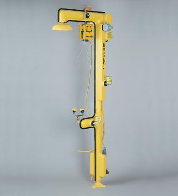 Bradley® Bottom Supply Heat Trace Shower With Eye/Face Wash Unit