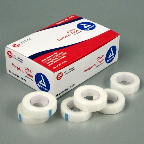 3571 Dynarex® 1/2`x10 Yds Clear Surgical Tape