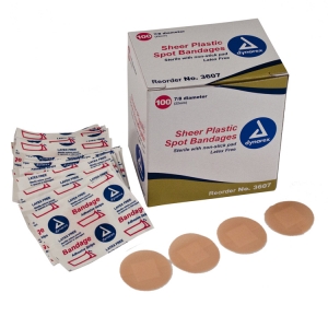 3607 Dynarex 7/8` Spot Sheer Adhesive Bandages