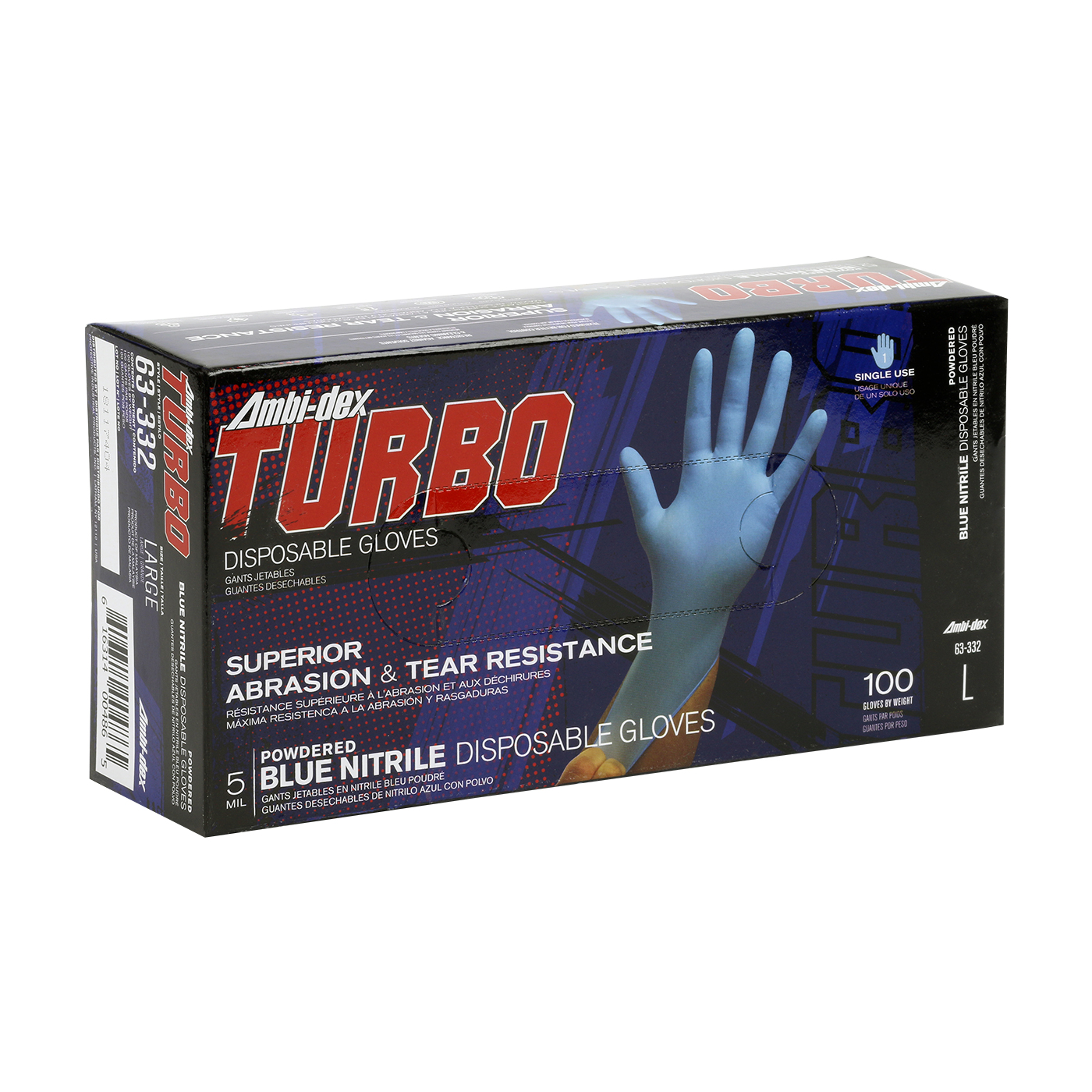 Ambidex® Turbo Powdered Nitrile Gloves Turbo Industrial Nitrile