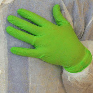 green nitrile gloves