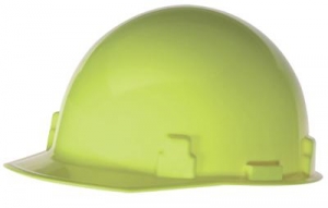 SmoothDome™ Class E Type I Polyethylene Slotted Hard Cap -  High Viz Yellow