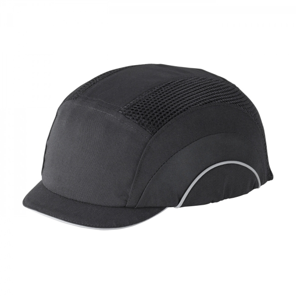 282-ABM130 PIP® HardCap A1+™ Low Profile Micro Brim Baseball Style Bump Caps: BLACK/BLACK