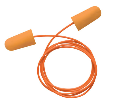Tapered Orange Polyurethane And Foam Corded Earplug