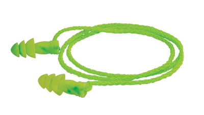 6455 Moldex® Multiple Use Green JETZ Triple Flanged Thermoplastic Elastomer Corded Earplugs