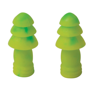 6450 Moldex® Multiple Use Green JETZ™ Triple Flanged Thermoplastic Elastomer Uncorded Earplugs