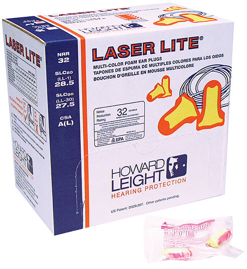Laser-Lite® Contoured T-Shape Polyurethane Foam Uncorded Earplugs , HLILL1 Howard Leight® Laser-Lite® Uncorded Ear Plugs