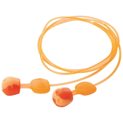 Honeywell Howard Leight® TrustFit™ Corded Push-to-Fit Thermoplastic Polyurethane Foam Pod Earplugs, Orange 