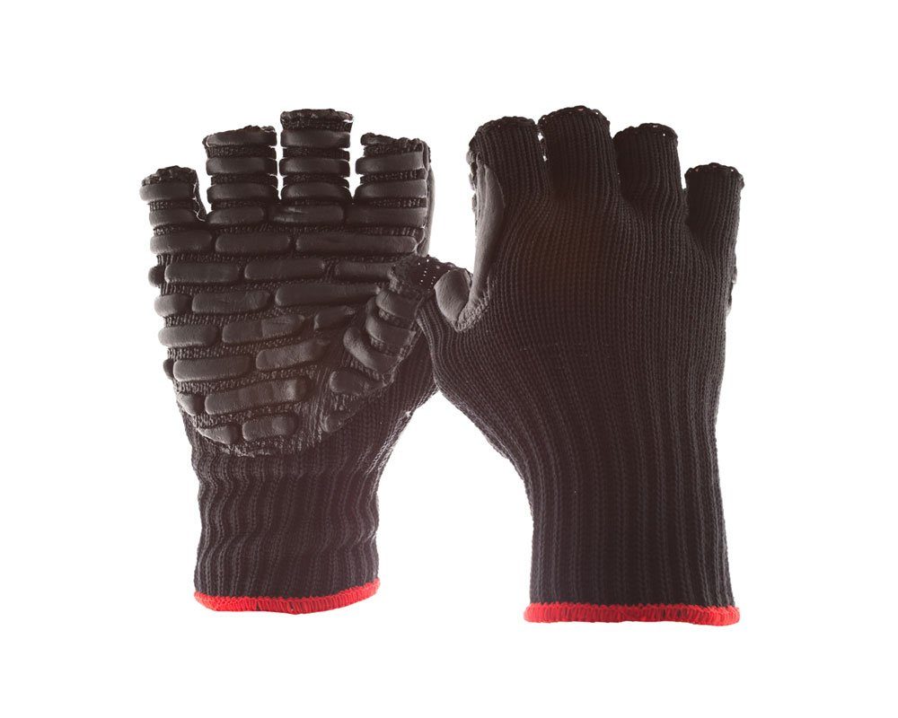 #BLACKMAXXTOUCH Impacto® Blackmaxx® Touch Half Finger Anti-Impact Work Gloves