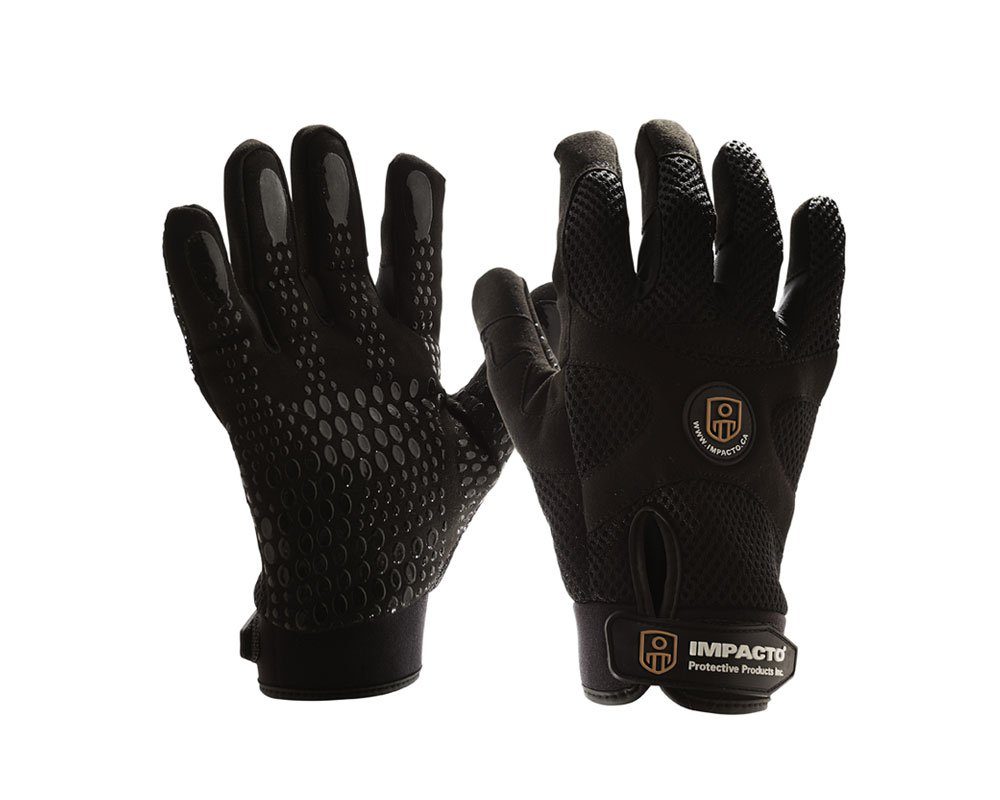 Mechanix Wear® Impact Pro Leather Hook and Loop Cuff Glove, Black