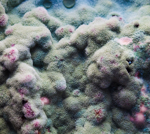 A close up image of mold