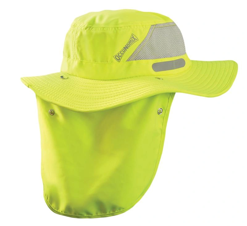 TD500 Occunomix Tuff & Dry® Cooling & Wicking Ranger Hat with Neck Shade - Hi-Viz Yellow