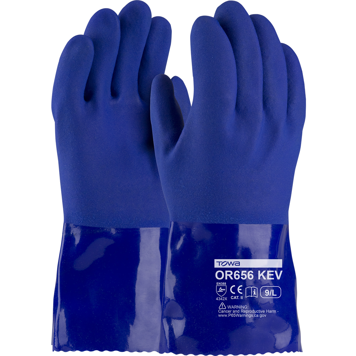 58-8658  PIP® XtraTuff™  Kevlar® Lined PVC Coated Chemical-Resistant Gloves, cut level 3