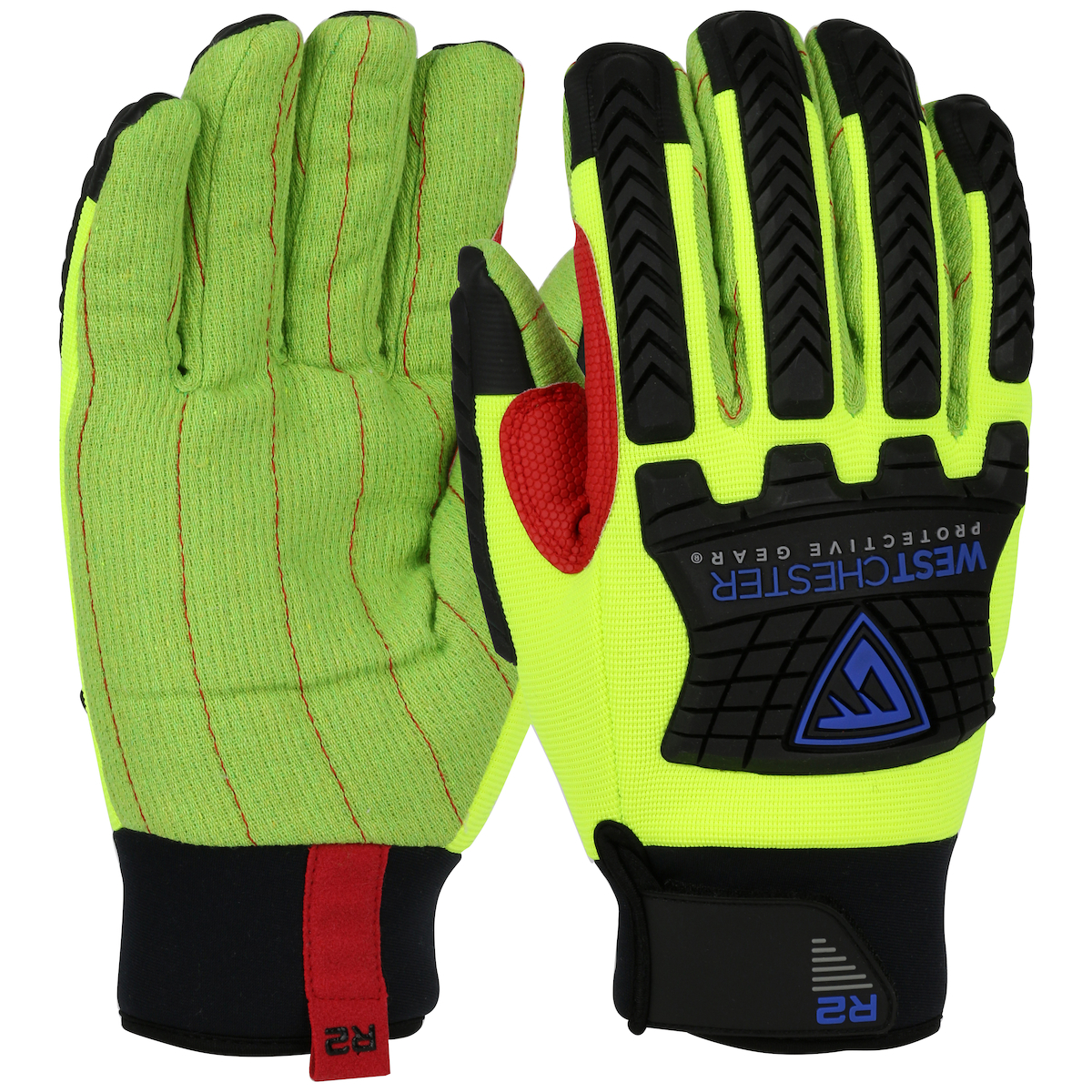 87812 PIP® R2 Winter Green Corded Palm Rigger Glove with Hook and Loop Wrist