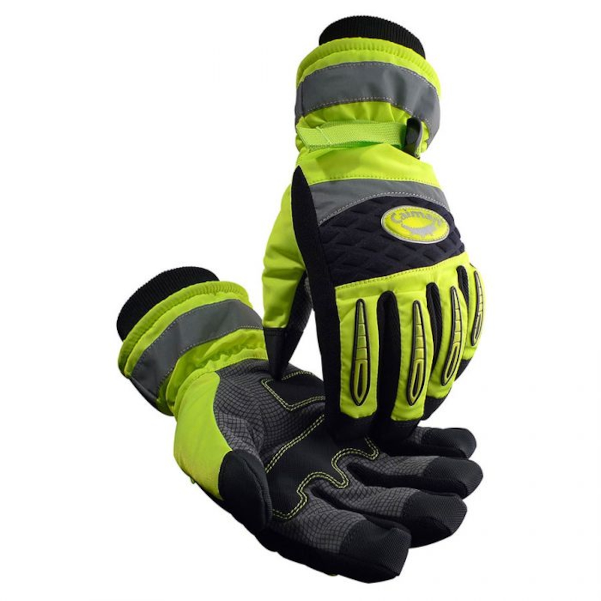 2991 PIP® Caiman® Synthetic Leather Patch Palm Hi-Vis Polyester Gloves w/ Heatrac® Insulation *

