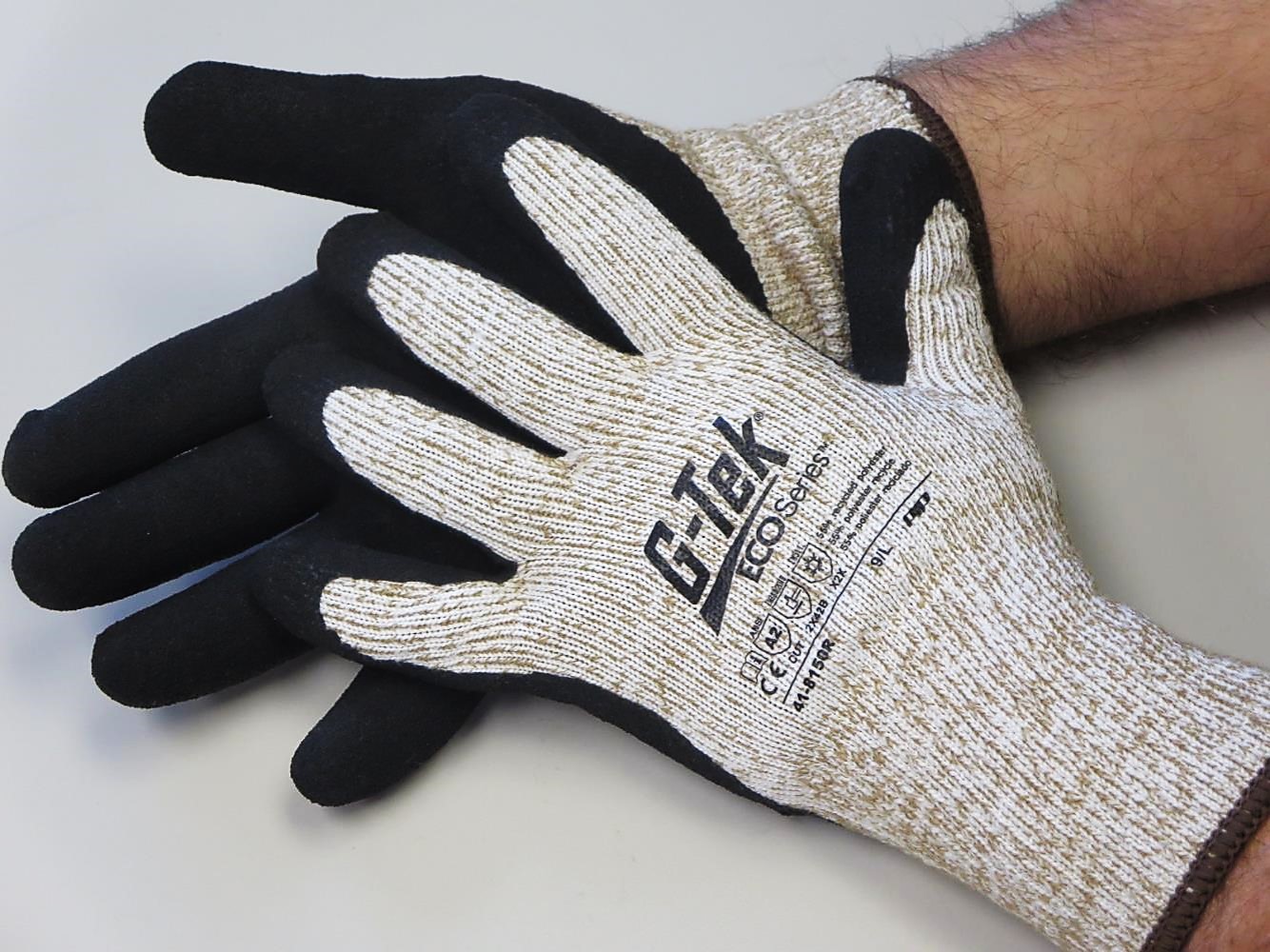 #41-8150R PIP® G-Tek® ECO Series™ Microsurface Latex Coated  Seamless Knit A2 Cut Resistant Winter Work Safety Gloves
