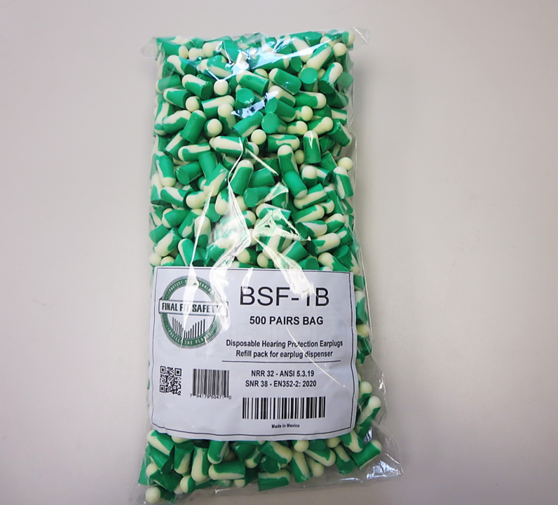 PIP® BSF-1B Bulk Mega Bullet™ BioSoft™ Bio-Based Tapered Foam Ear Plugs - NRR 32