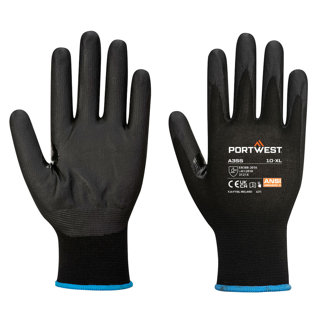 A355 Portwest® Nitrile Foam Coated A1 Touchscreen Grippy Work Gloves