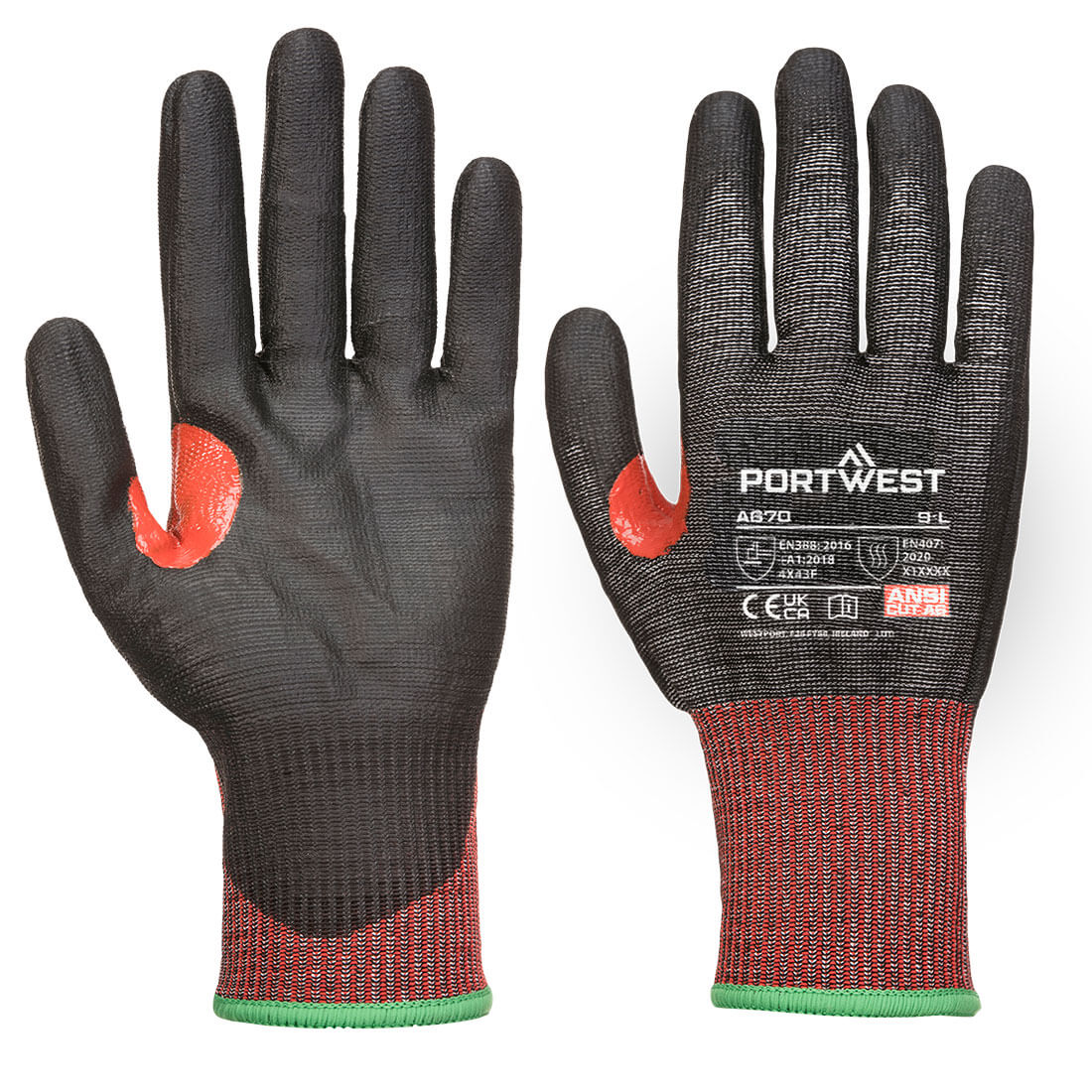 Portwest® CS A670 PU Coated Touchscreen A6 Cut Gloves