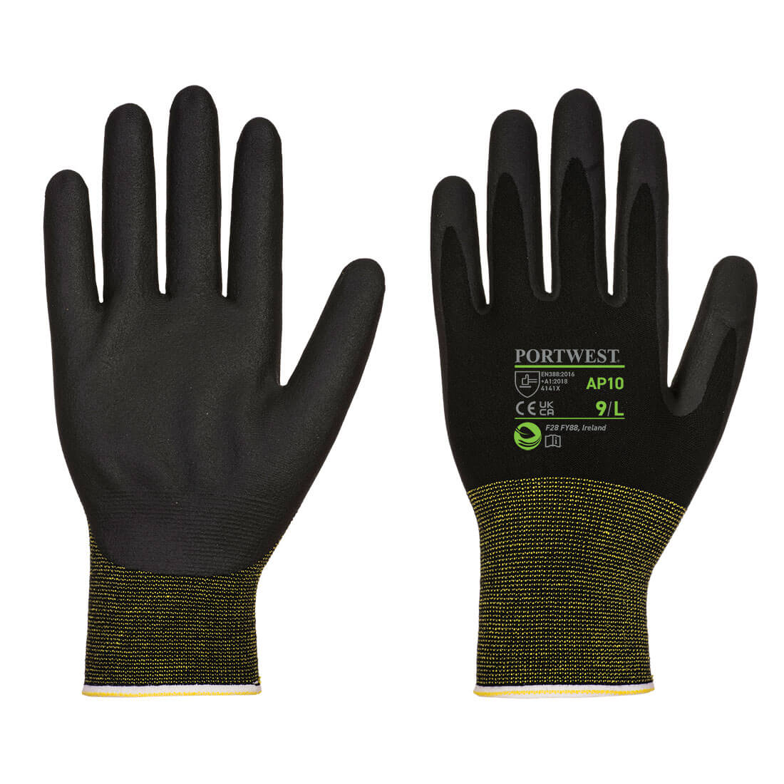 Showa 300BM-08 Coated Gloves, Black/Gray, M