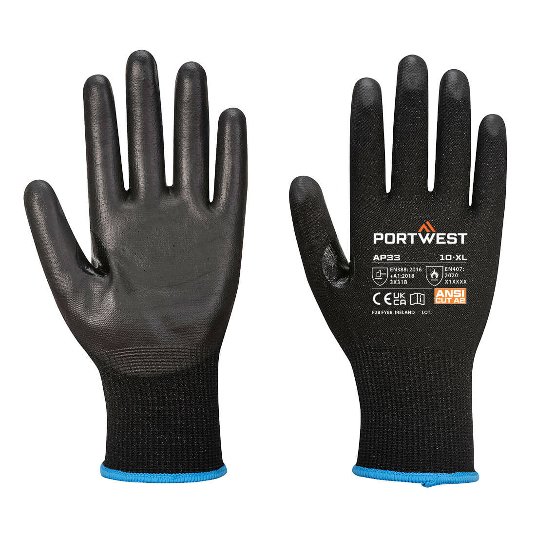 AP33 Portwest® PU Coated Touchscreen A2 Work Gloves