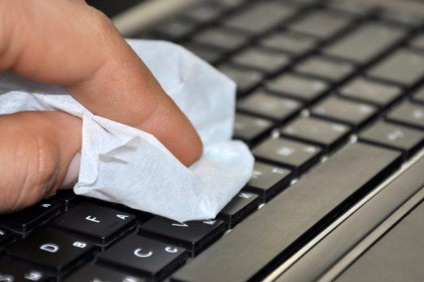 Computer Keyboard with Bacteria and Germs